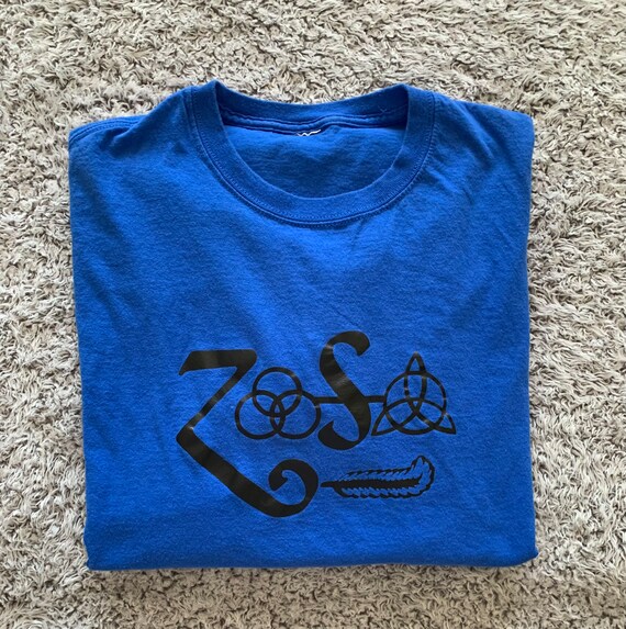 LED ZEPPELIN FOUR ZOSO Symbols Licensed Tshirt Men’s… Gem