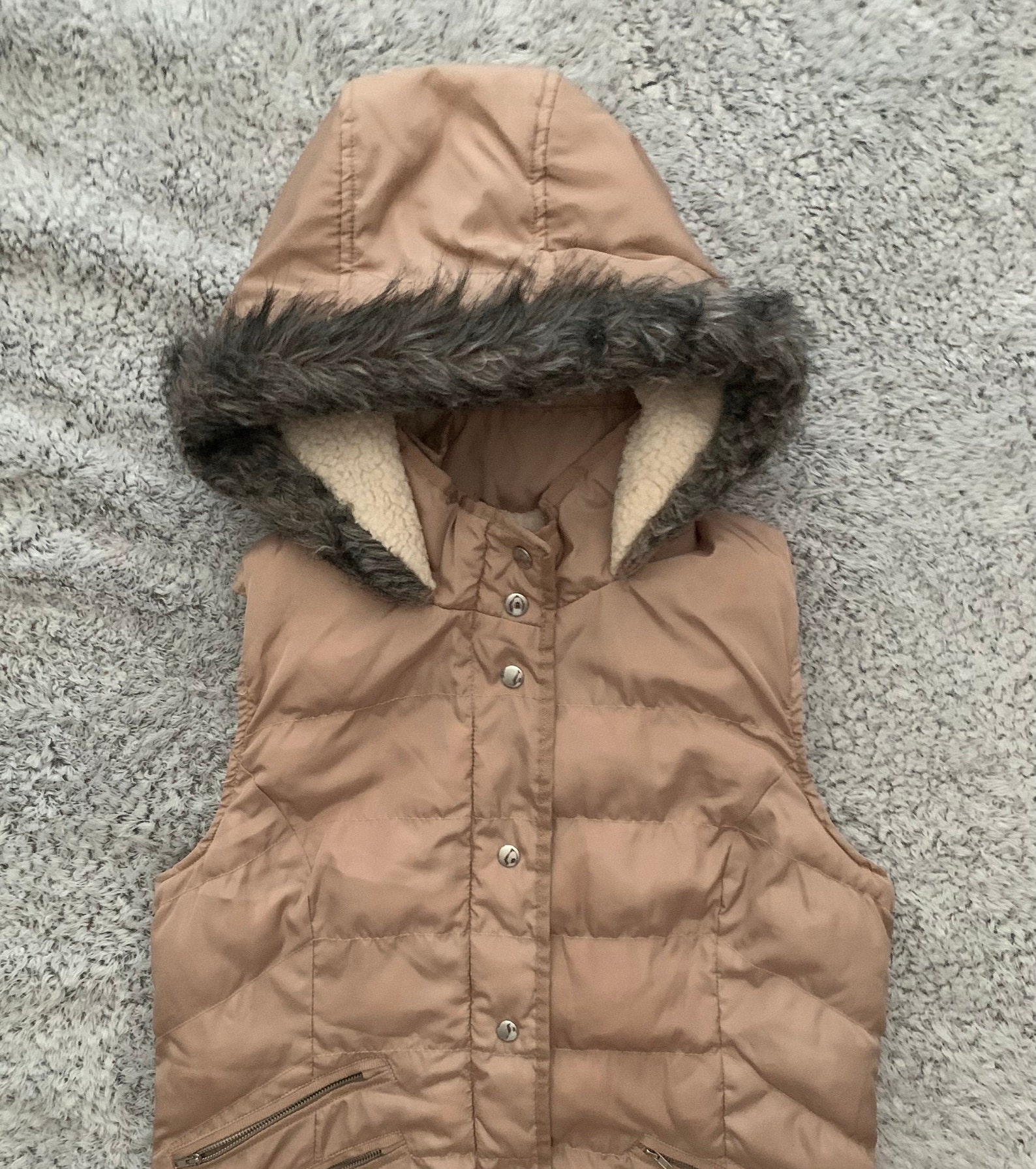 Ci Sono Puffer Vest. Faux Fur Hood/Faux Sherpa Lining. Womens | Etsy