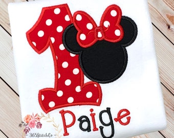 minnie mouse first birthday shirt decal