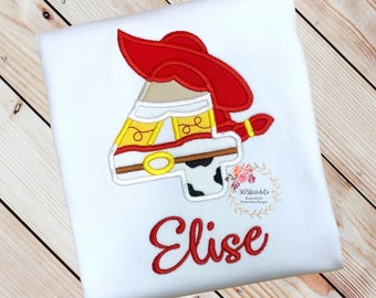 Jessie Birthday Shirt, Toy Story Birthday Shirt, Disney Birthday Shirt, Cowgirl TShirt, Embroidered Shirt, Available Ages/Numbers 1-5