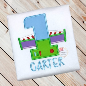 Buzz LightYear Birthday Shirt, Toy Story Birthday Shirt, Disney Birthday Shirt, Space Rocket, Embroidered Shirt, Available Ages/Numbers 1-6