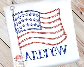 4th of July Shirt, Fourth of July Shirt for Boys, Patriotic Flag Shirt, Memorial Day Shirt, Personalized Embroidered Shirt