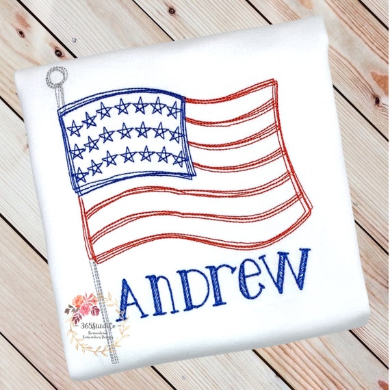 4th of July Shirt, Fourth of July Shirt for Boys, Patriotic Flag Shirt, Memorial Day Shirt, Personalized Embroidered Shirt