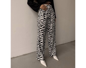 zebra print palazzo pants