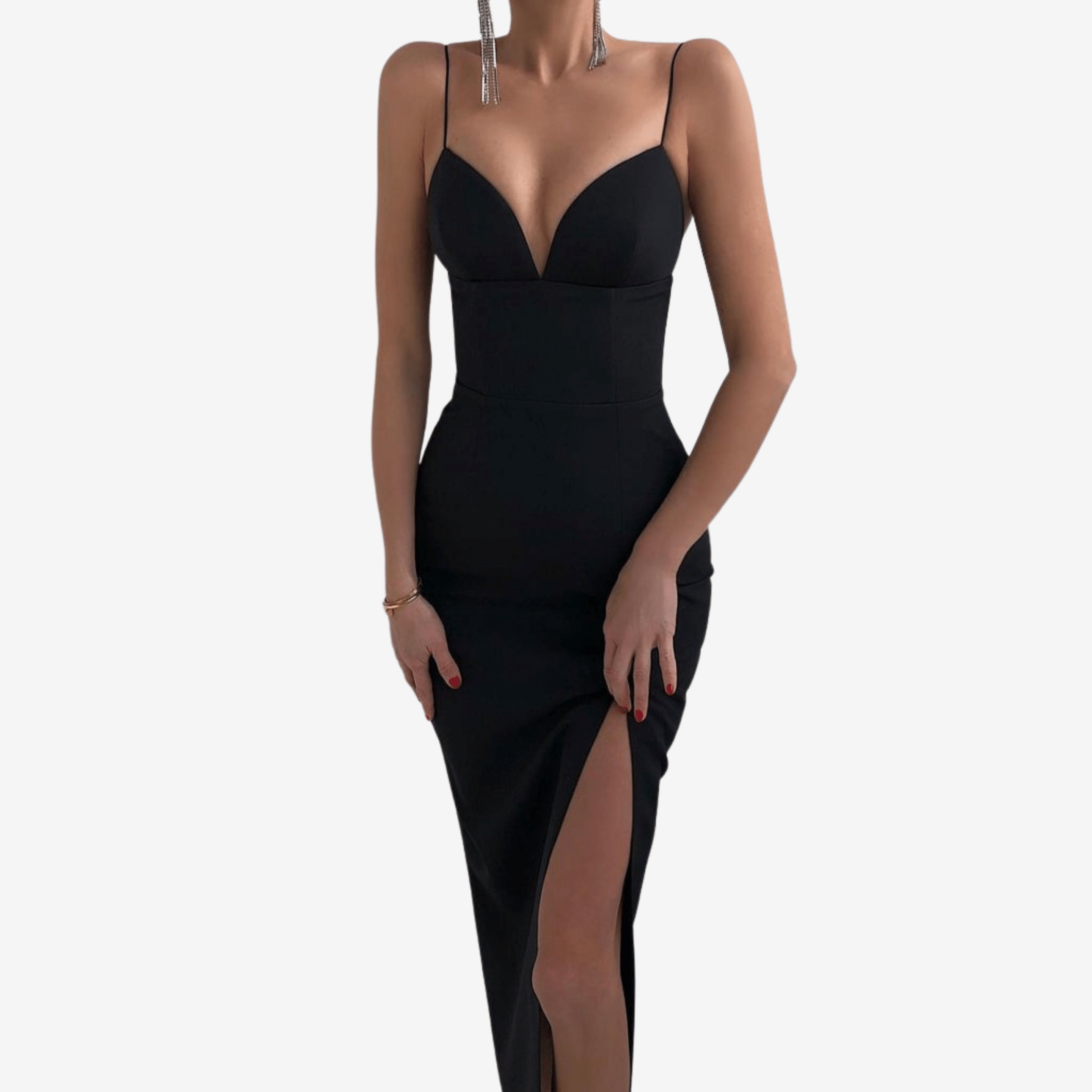 black dress sleeveless
