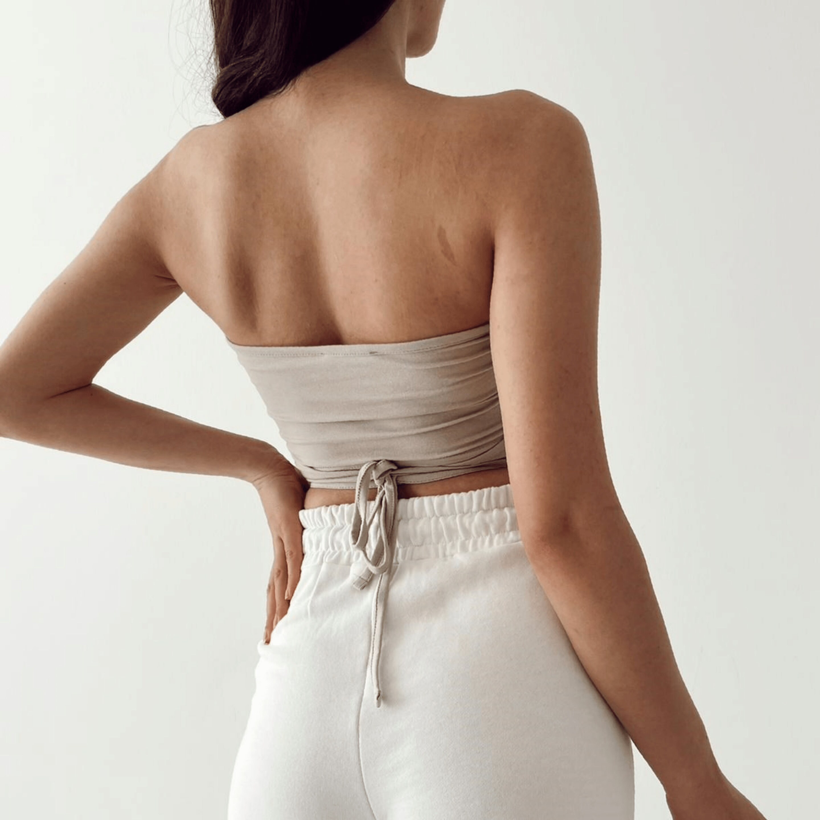 Tube top with shop bralette underneath