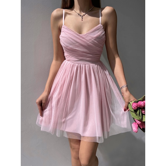 Mini Pink Tulle Dress Tulle Dress Pink Corset Tulle Dress - Etsy
