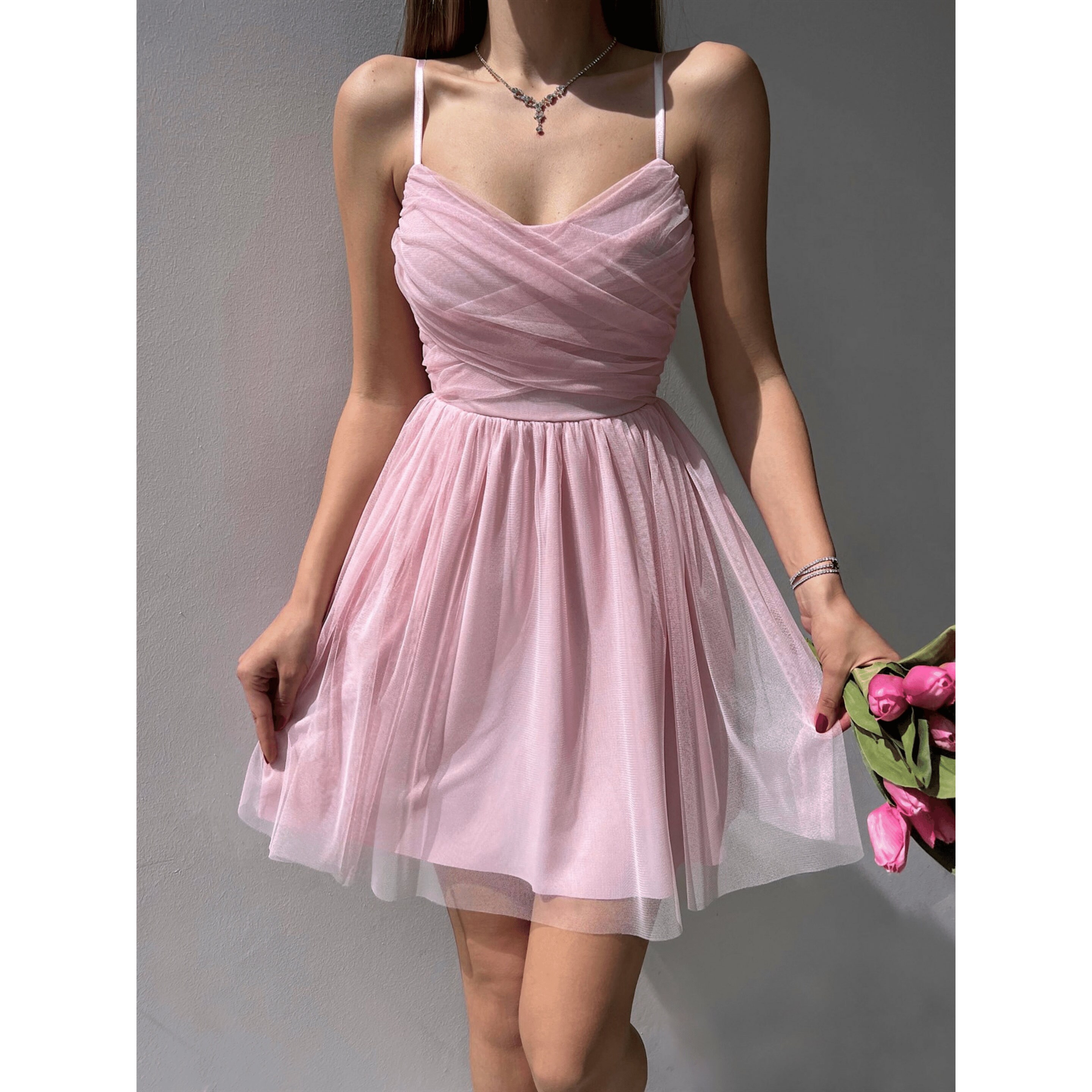 Vestido corto de Tul negro – Pink Rose tk