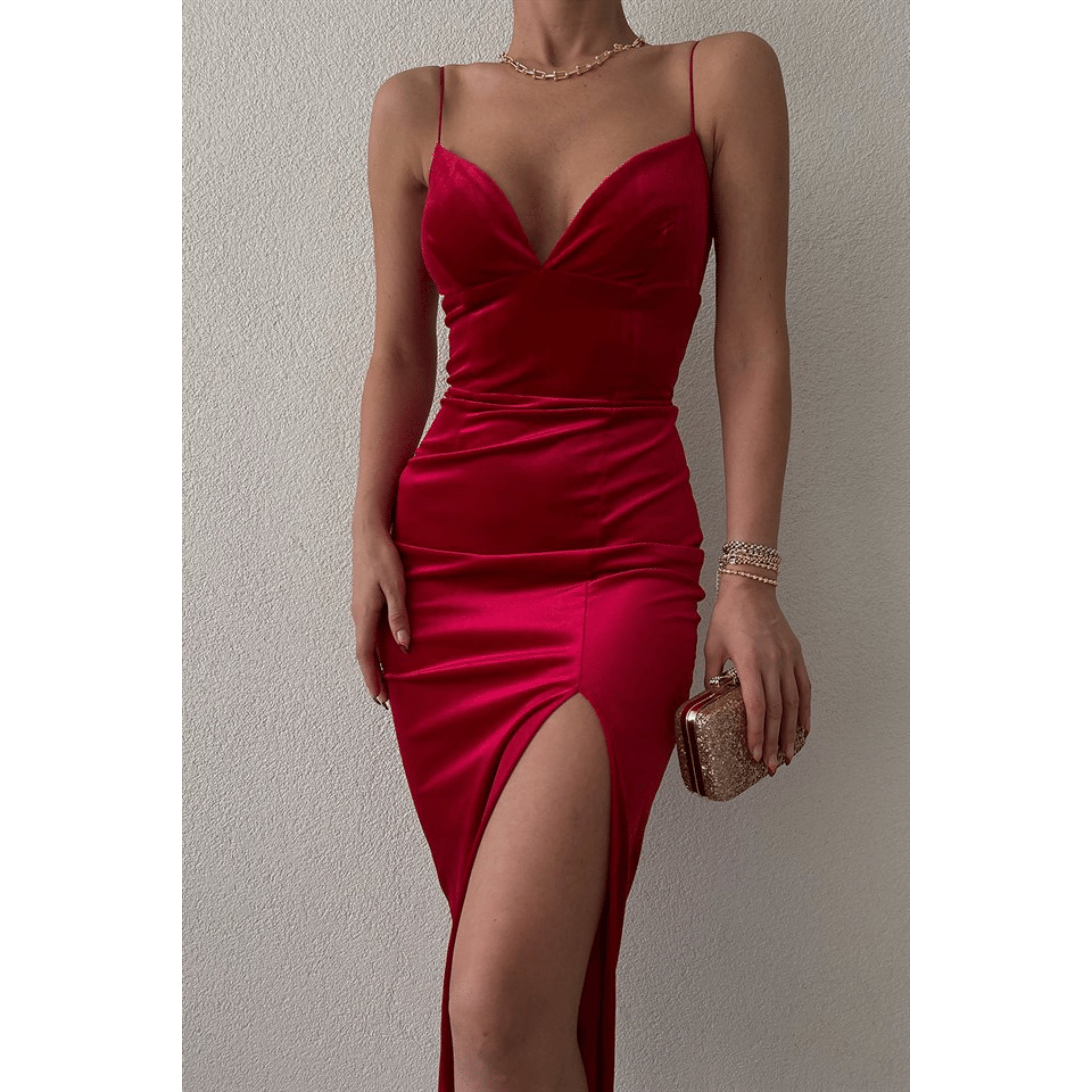 velvet red dress
