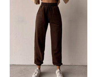Brown Sweatpants - Etsy