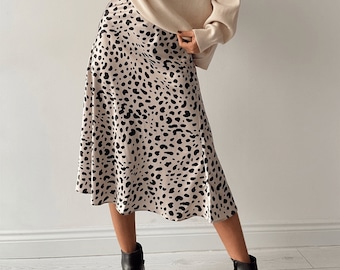 leopard print midi skirt 90s