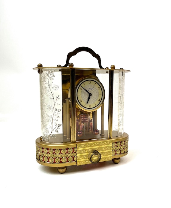 Rare Stunning Mid Century Schmid 8day Desk Clock With Reuge Music