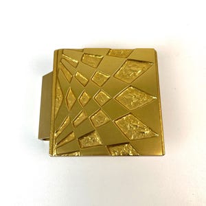 Stunning Vintage Mid Century golden Solid Abstract Brutalist Metal cast Door Handle