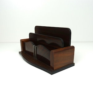 Raro soporte para cartas de palisandro art deco