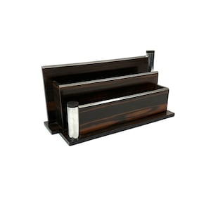Raro portacartas Art Déco Bauhaus de palisandro de Emile Ruhlmann