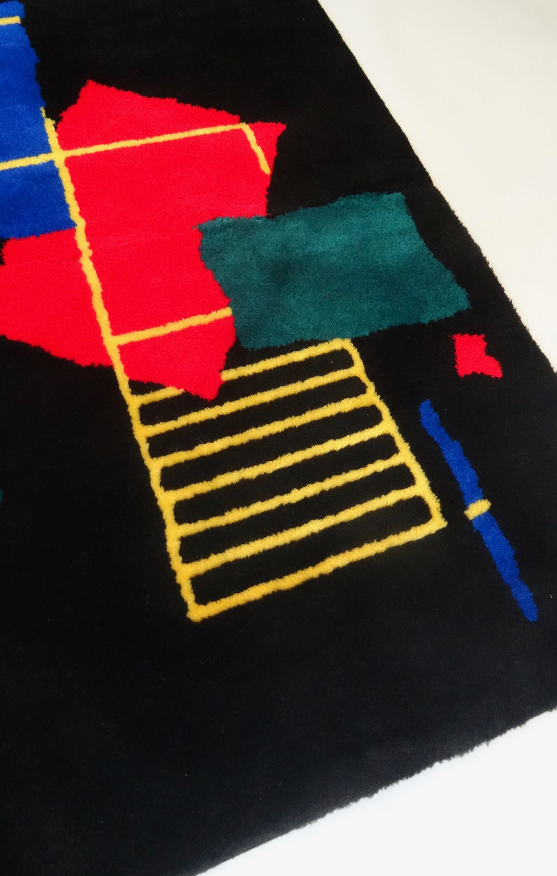 Original 80s Postmodern Red Black Memphis Age Pop Art Carpet Rug - Etsy