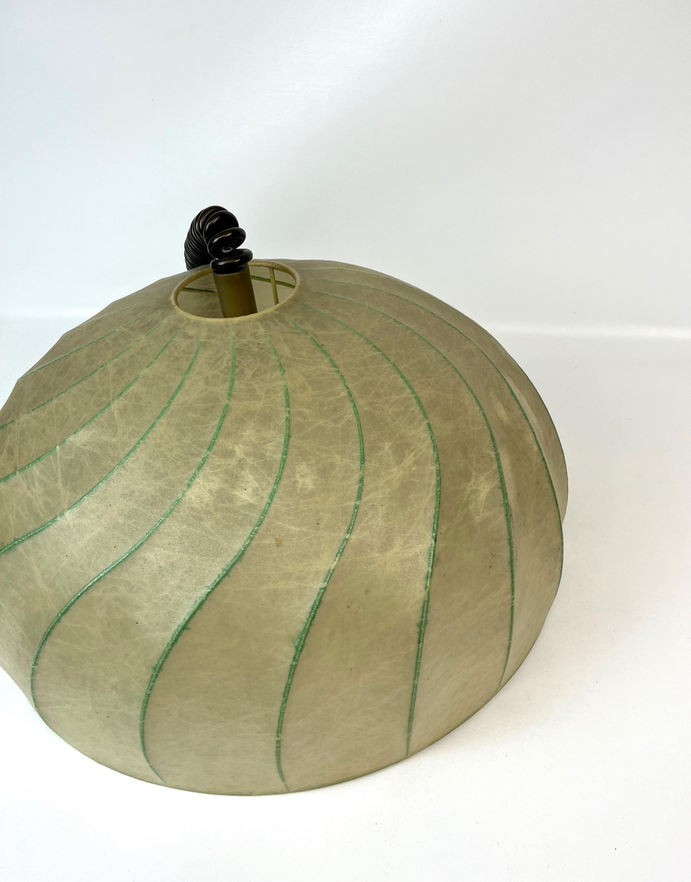 Very Rare Mid Century Swirl Cocoon Pendant Lamp by Goldkant