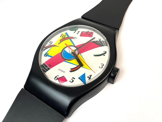 Rare Postmodern 80s Pop Art Colorful Dial XL Memphis Age Wall