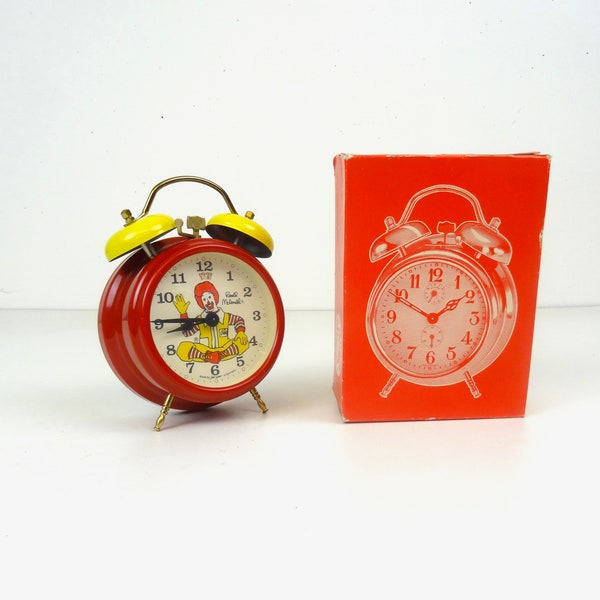 Vintage Alarm Clock Ronald Mc Donald Postmodern in Box