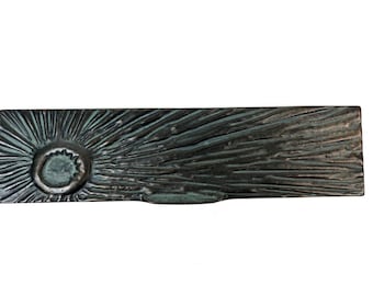 Rare Stunning mid century solid abstract Bronze Mailbox Mail slot Cover
