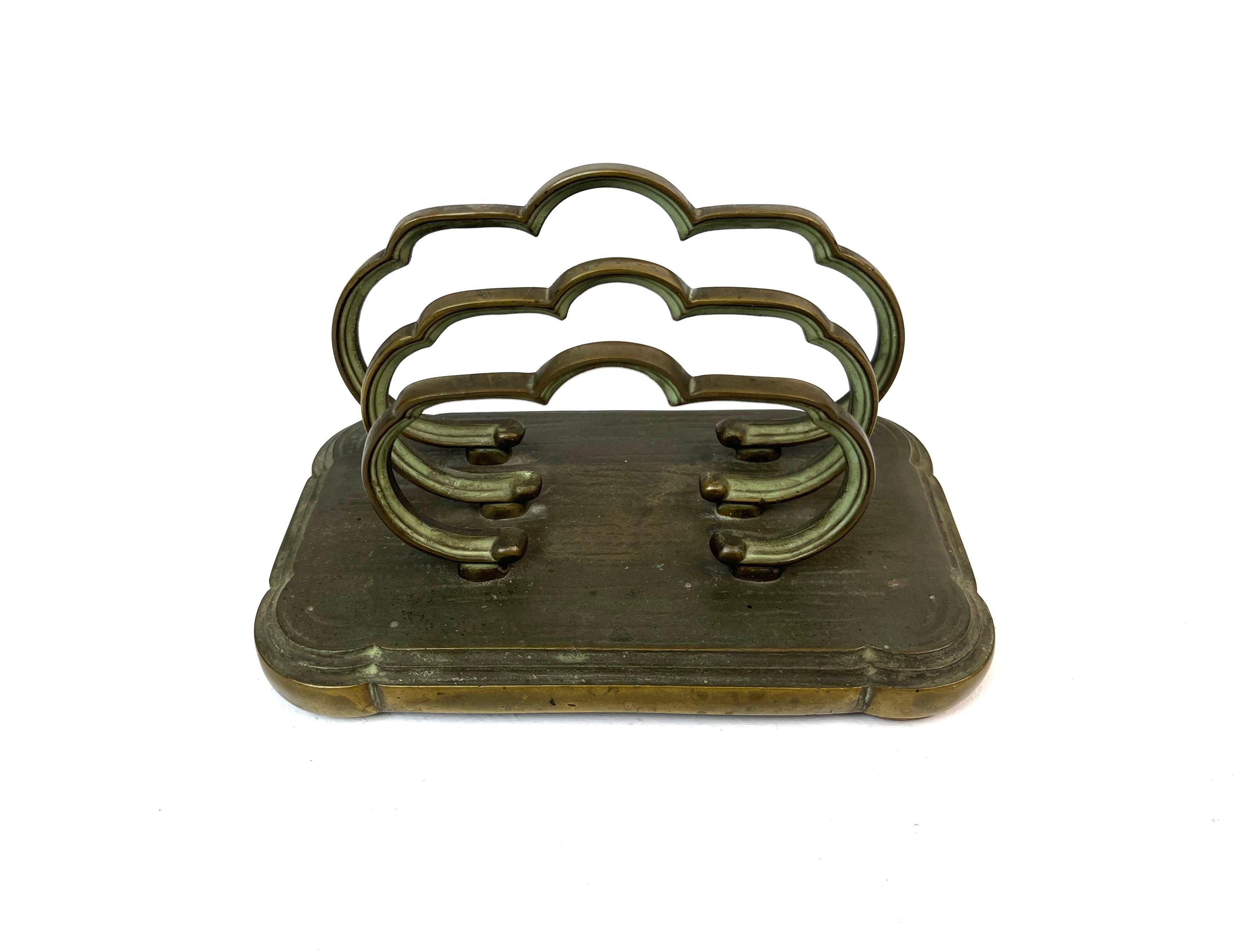 Rare Antique Art Nouveau Bronze Cast Letter Holder Organizer Berlin Hallmarked