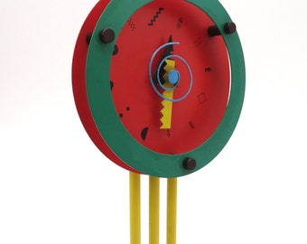 WAKITA HI-TECS 掛け時計Design:Syohei Mihara Shohei Mihara Mid 80s Post Modern Memphis Wall Clock for