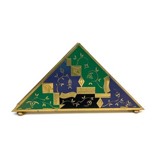 Raro soporte de cartas de esmalte de suprematismo art déco de la Bauhaus Alemania 1925