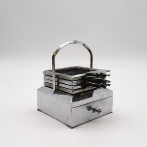 Rari posacenere impilabili Bauhaus Art Déco in supporto con scatola Germania 1930