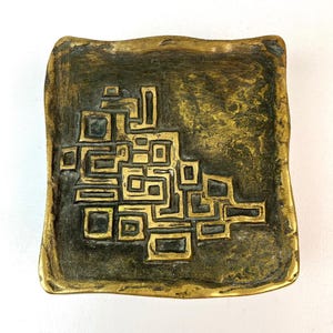 Rare Mid Century solid Bronze Cast abstract brutalist Door Handle by Alpan Germany 1960