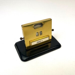 Rare Bauhaus Art Deco golden Enduring perpetual desk calendar by Jacob Maul
