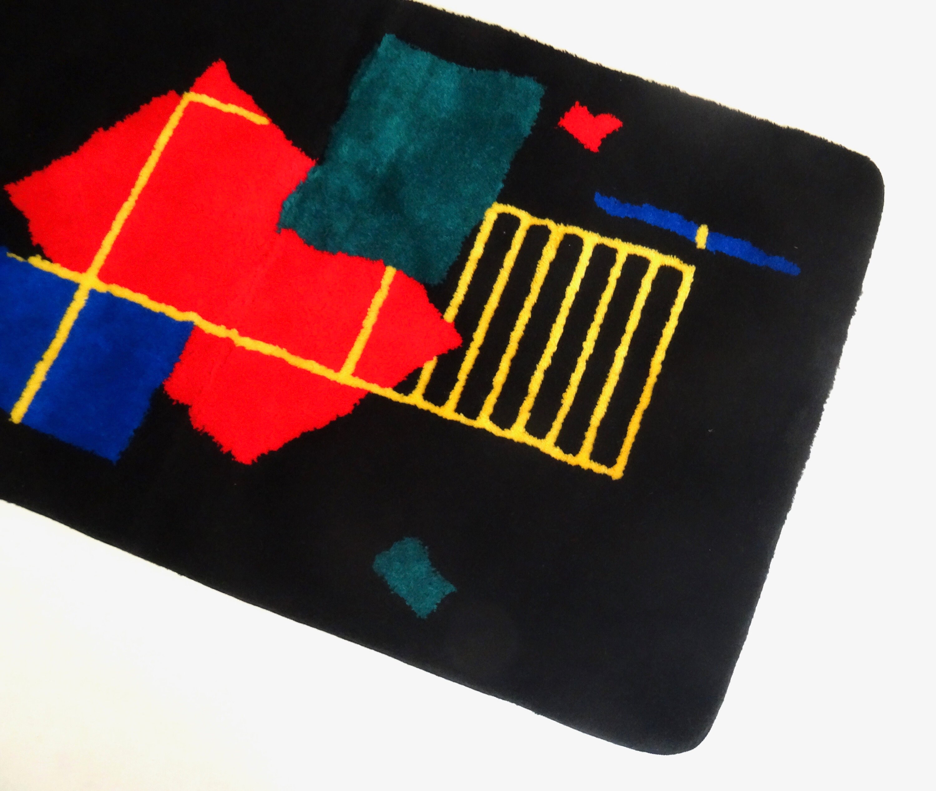 Postmodern Rug Original 80s Postmodern Red Black Memphis Age Pop Art Carpet Rug - Etsy