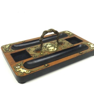Antique original art nouveau gargoyle handle desk organizer Cabinet of curiosities