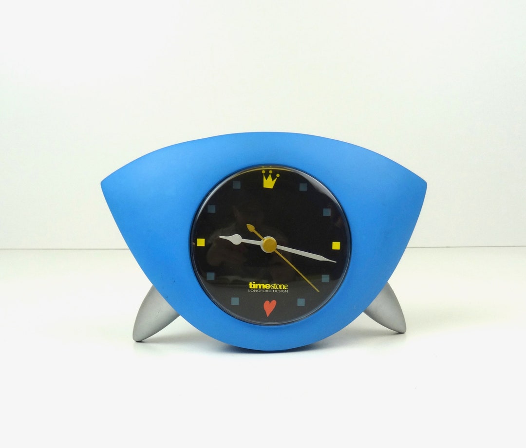 Beautiful 80s Postmodern Blue Memphis Age Pop Art Desk Clock by ...