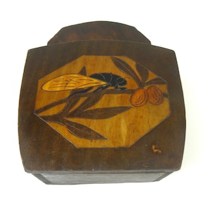 Rara caja de almacenamiento de pared de insectos antigua art déco art nouveau original