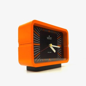 Stunning 70s orange space age desk clock colani age by Junghans Ato Mat Germany 1970