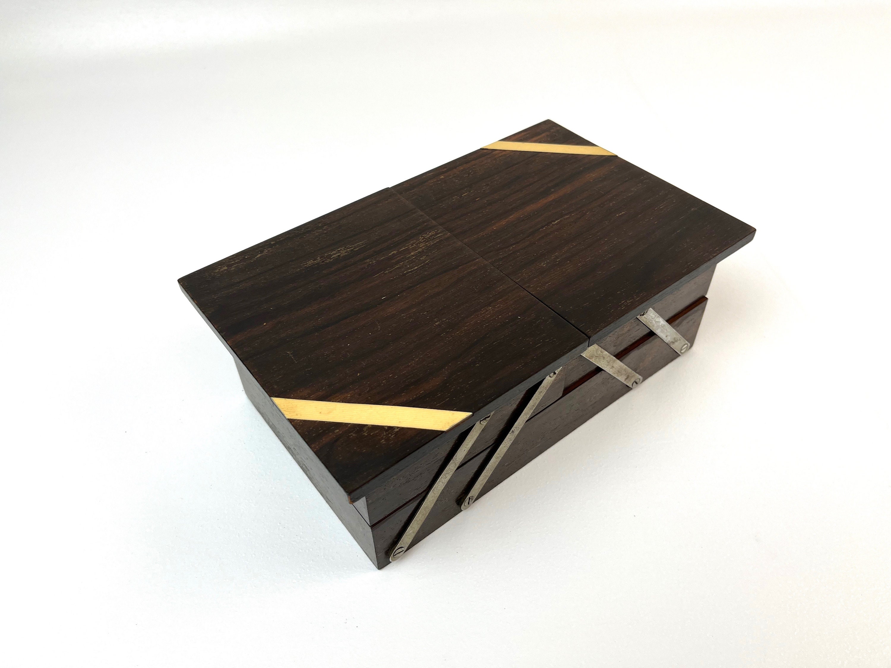 Rare Avant-garde Art Deco Bauhaus Wooden Foldable Jewelry Box France ...