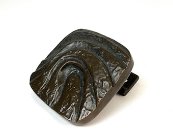 Beautiful Mid Century Solid Abstract Brutalist Bronze front Door Handle 1960