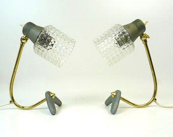Paire extraordinaire de lampes de chevet vintage du milieu du siècle, Allemagne 1960