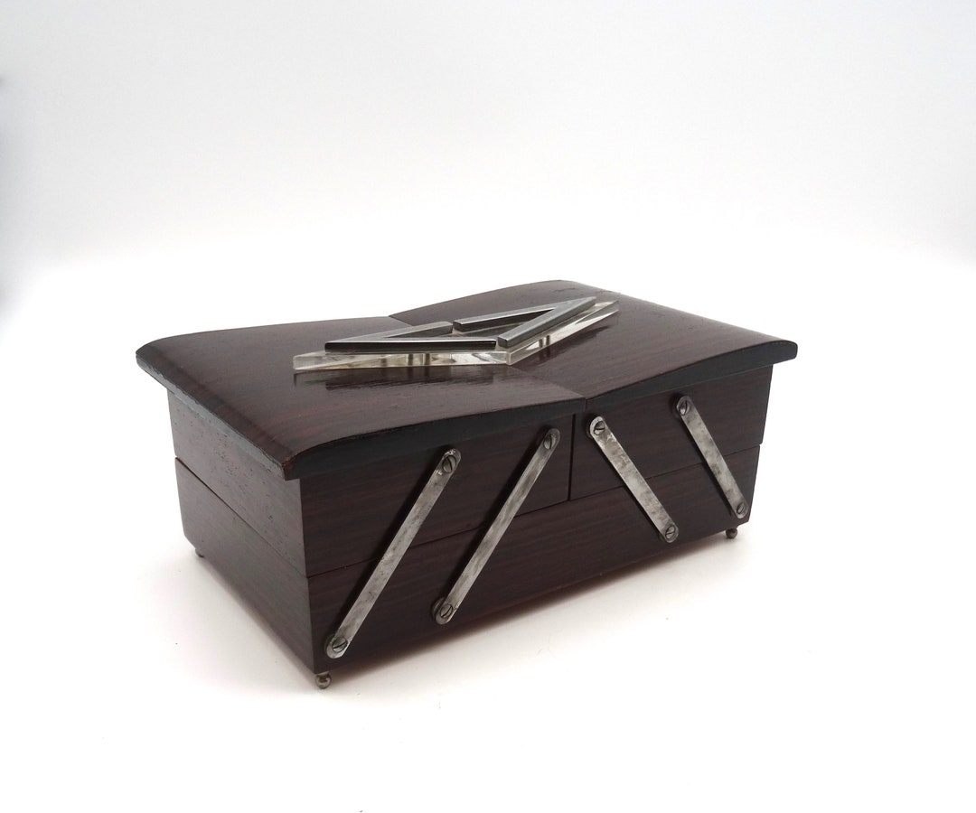 Rare Art Deco Modernist Avant-garde Bauhaus Rosewood Foldable Jewelry ...