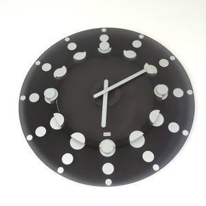 Rare Postmodern 80s memphis age black & white dots pop art wall clock by KOZIOL
