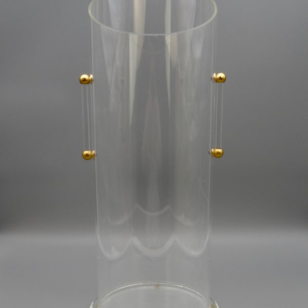 Rare clear Lucite Plexi minimalist Umbrella Holder Italy 1970