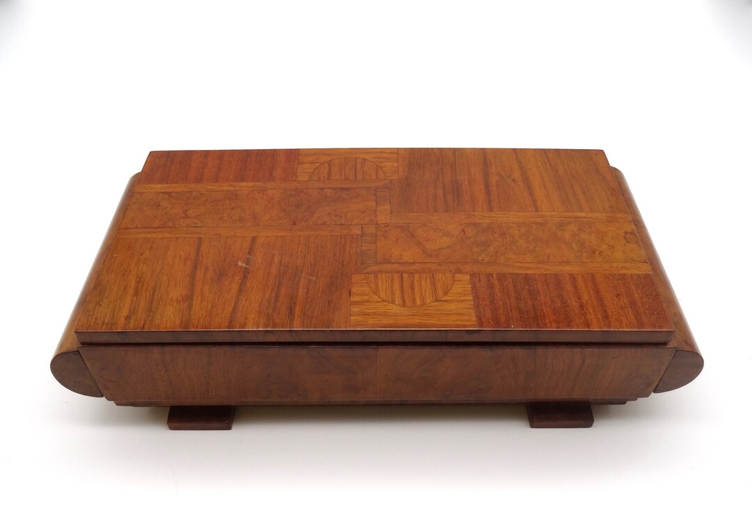 Beautiful Art Deco Bauhaus Suprematism Veneer Wooden Jewelry Box ...