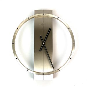 Rare Mid Century KIENZLE automatic minimalist Wall Clock Germany 1960