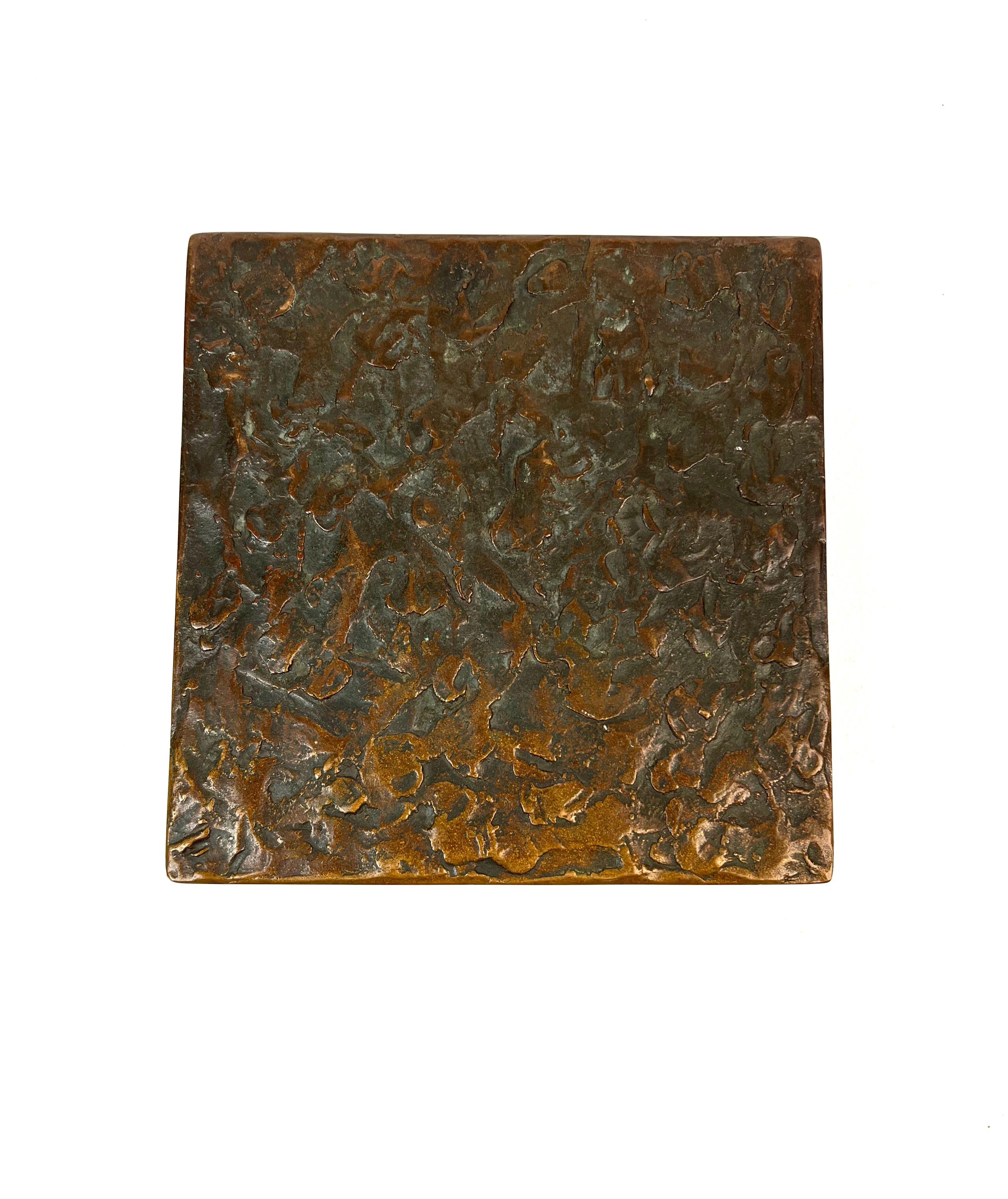 Rare Mid Century Solid Abstract Brutalist Bronze front Door Handle by Meko Germany 1960