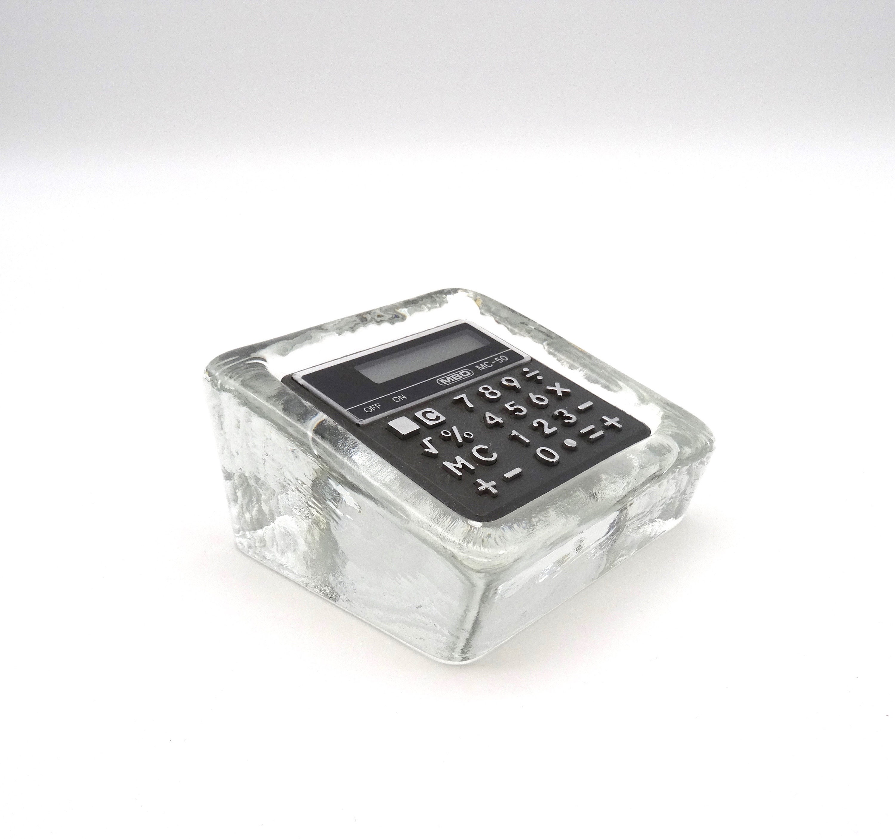 Rare Mid Century Ice Glass Block Working Calculator by MBO Etsy