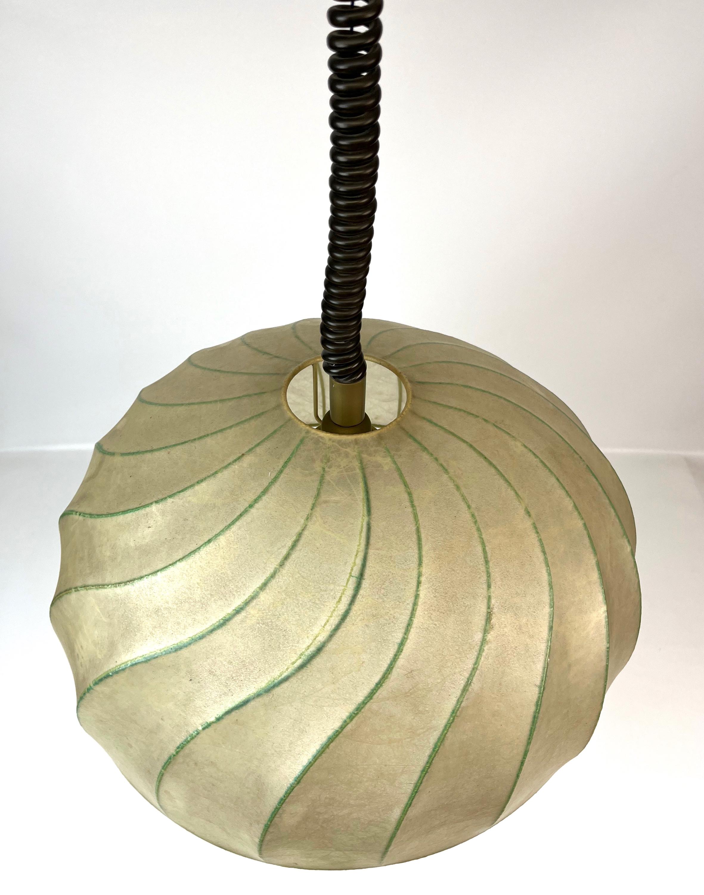 Very Rare Mid Century Swirl Cocoon Pendant Lamp by Goldkant