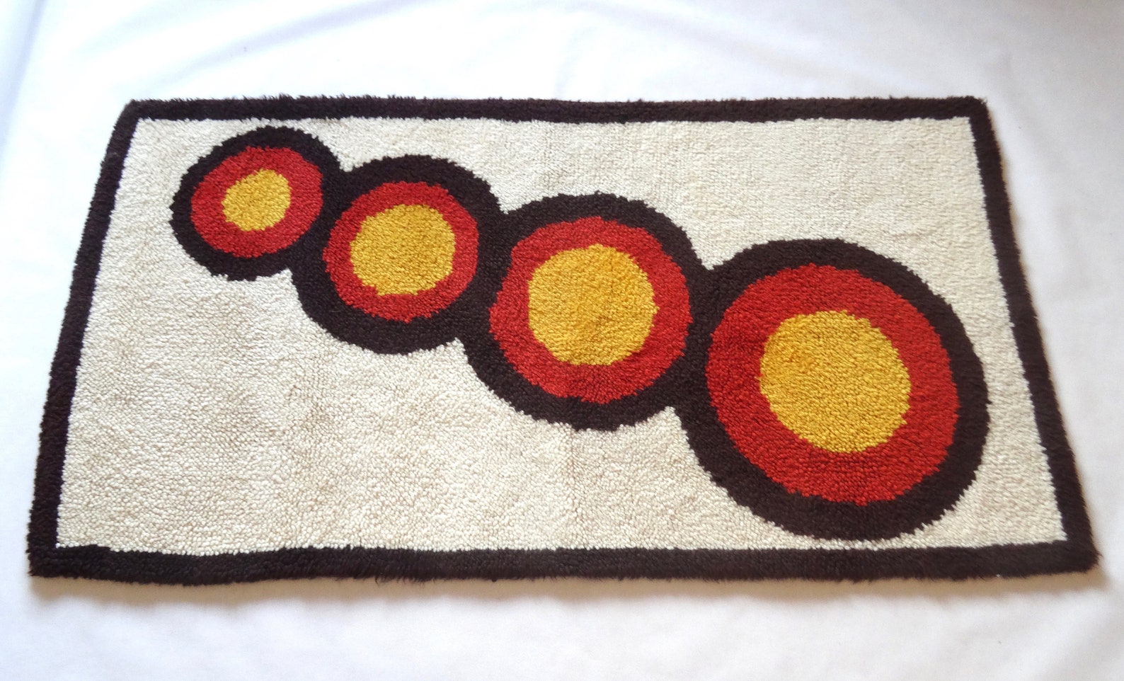 Mid century Vintage 70s wool carpet rug Etsy