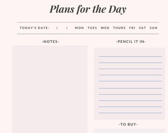 Planning for the Day - Digital Journal Template