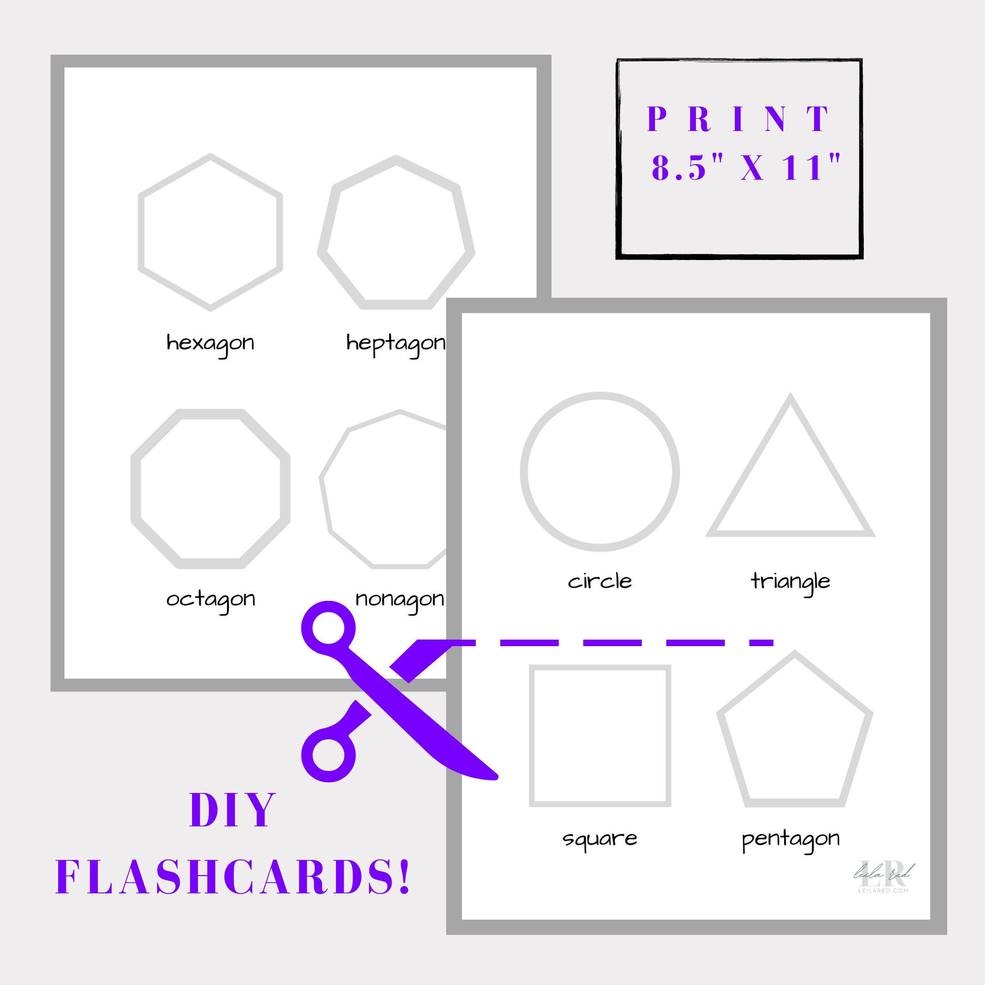 Shapes Activity Homeschool Printable Shape Tracing and Shape | Etsy