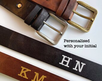 Personalisierter handgemachter Herrengürtel aus echtem Leder | Handgefertigter personalisierter Ledergürtel | Geschenk für Ihn | Leder Geschenk für Ihn